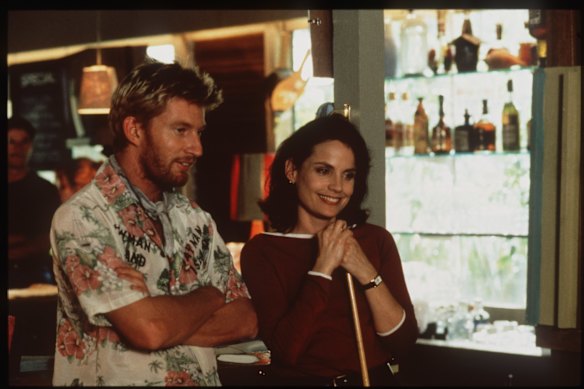 Wenham as Diver Dan with Sigrid Thornton as Laura. He never expected to be playing love interests. 