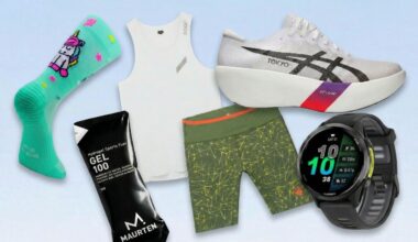 Collage of running kit and accessories