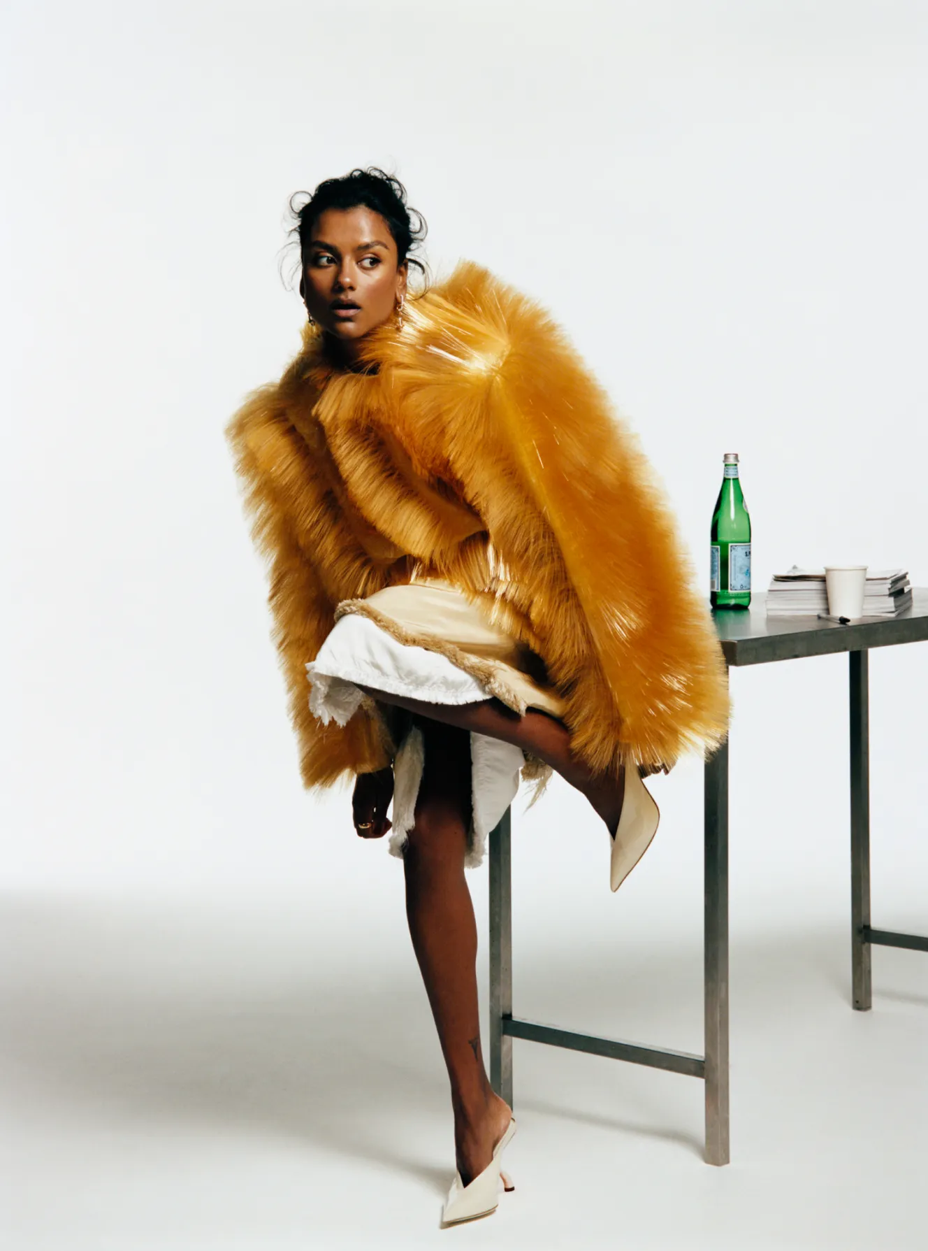 British actress Simone Ashley poses for a magazine cover shoot.