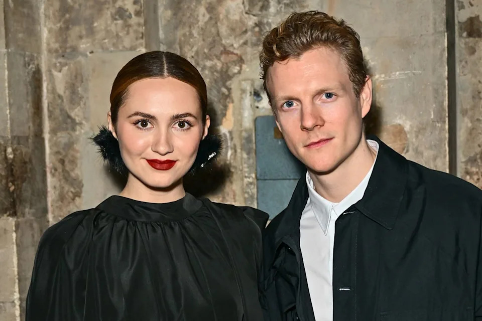 Maude Apatow and Patrick Gibson during London Fashion Week on February 17, 2024 in London, England.Credit: Jed Cullen/Dave Benett/Getty