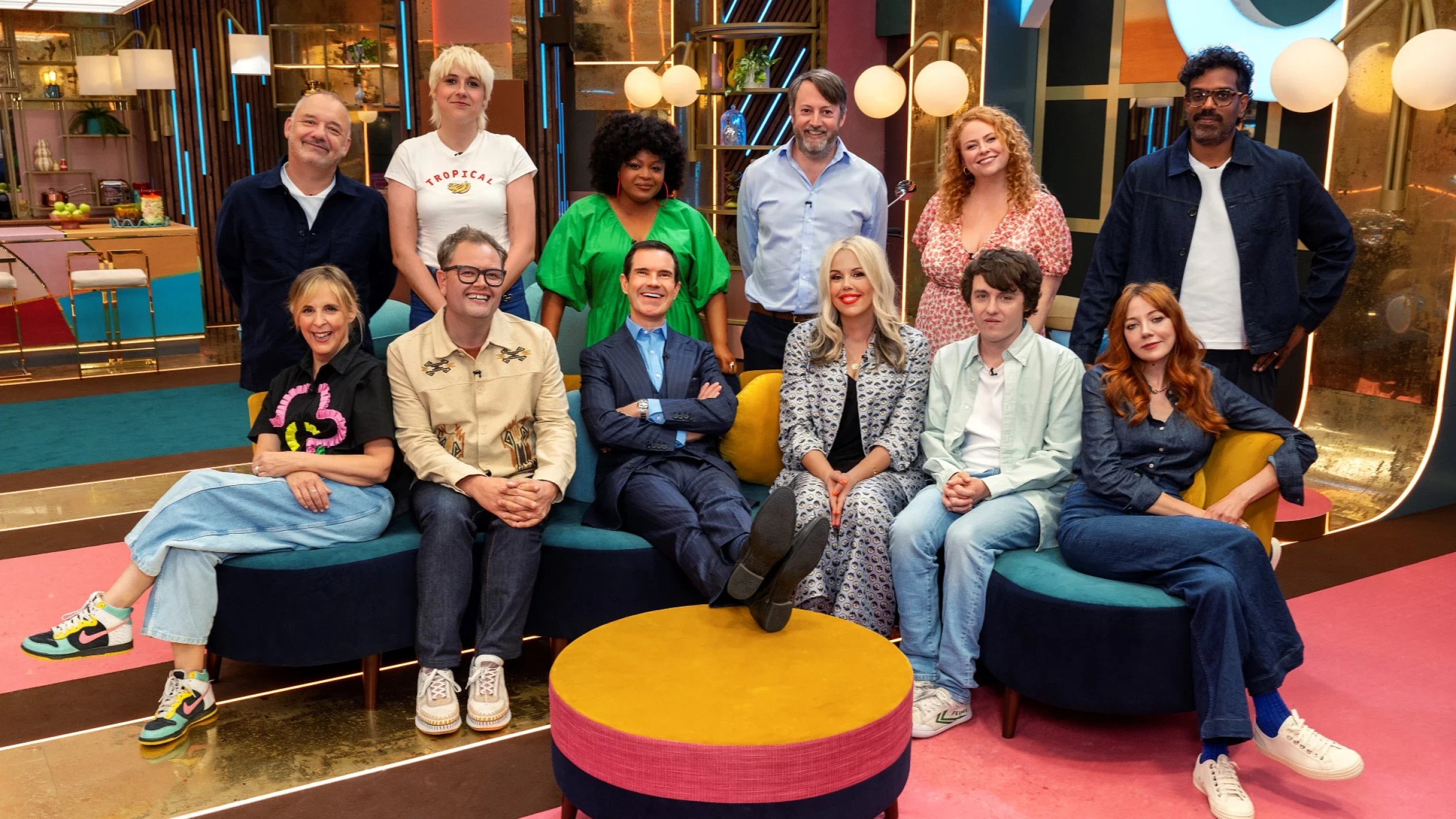 The ‘LOL’ series two cast with hosts Jimmy Carr and Roisin Conaty