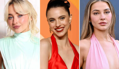 Sabrina Carpenter, Margaret Qualley, and Madelyn Cline Coordinate in Matching Lingerie and Diamond Jewelry