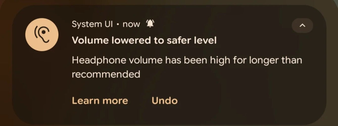 Alert on a Pixel phone that the volume has been reduced. 