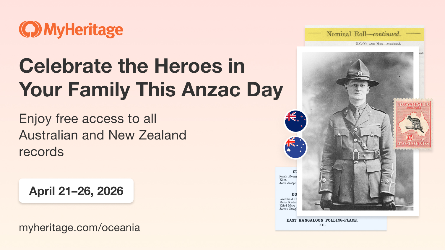 Enjoy Free Access to Australian and New Zealand Records for Anzac Day
