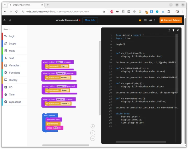 CircuitBlocks Artemis Watch