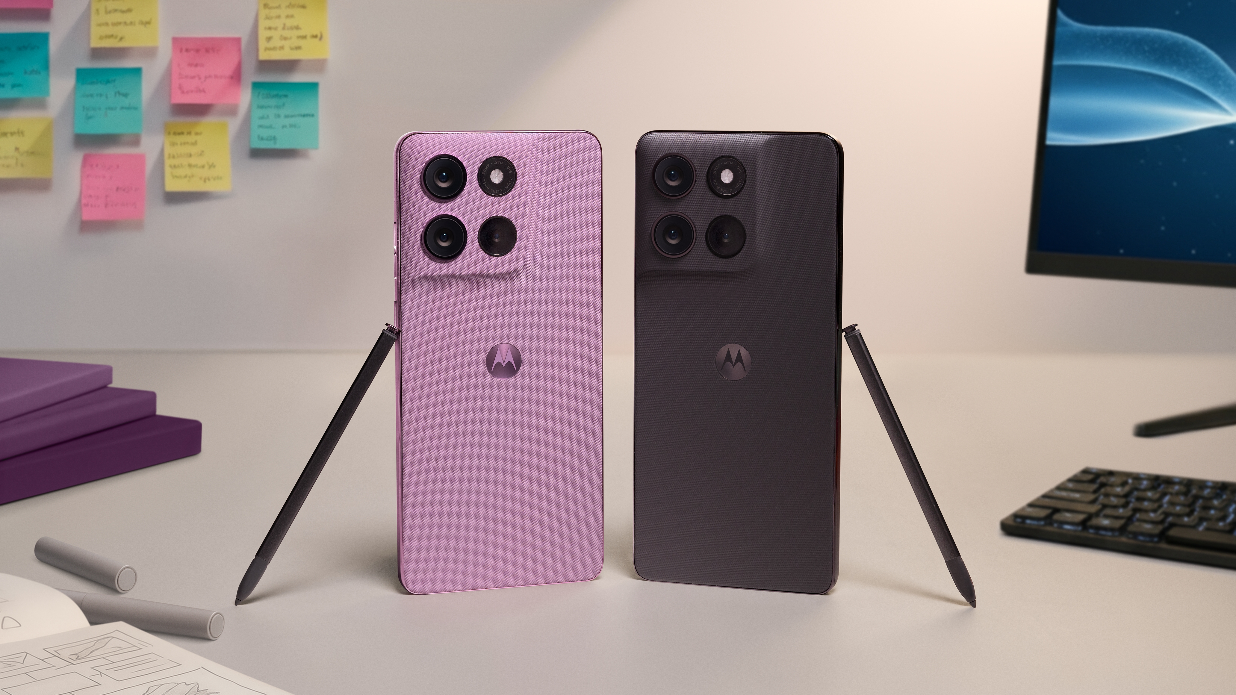 The Moto G Stylus 2026 in both colors