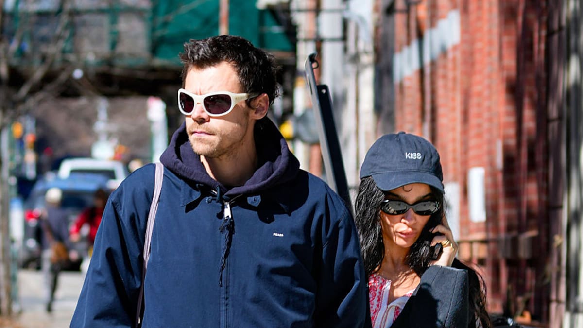 Harry Styles fuels speculation he is engaged to Zoe Kravitz after she was snapped wearing huge diamond ring