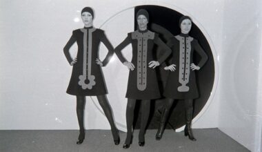 Pierre Cardin fall 1972 haute couture preview show in Paris, France.