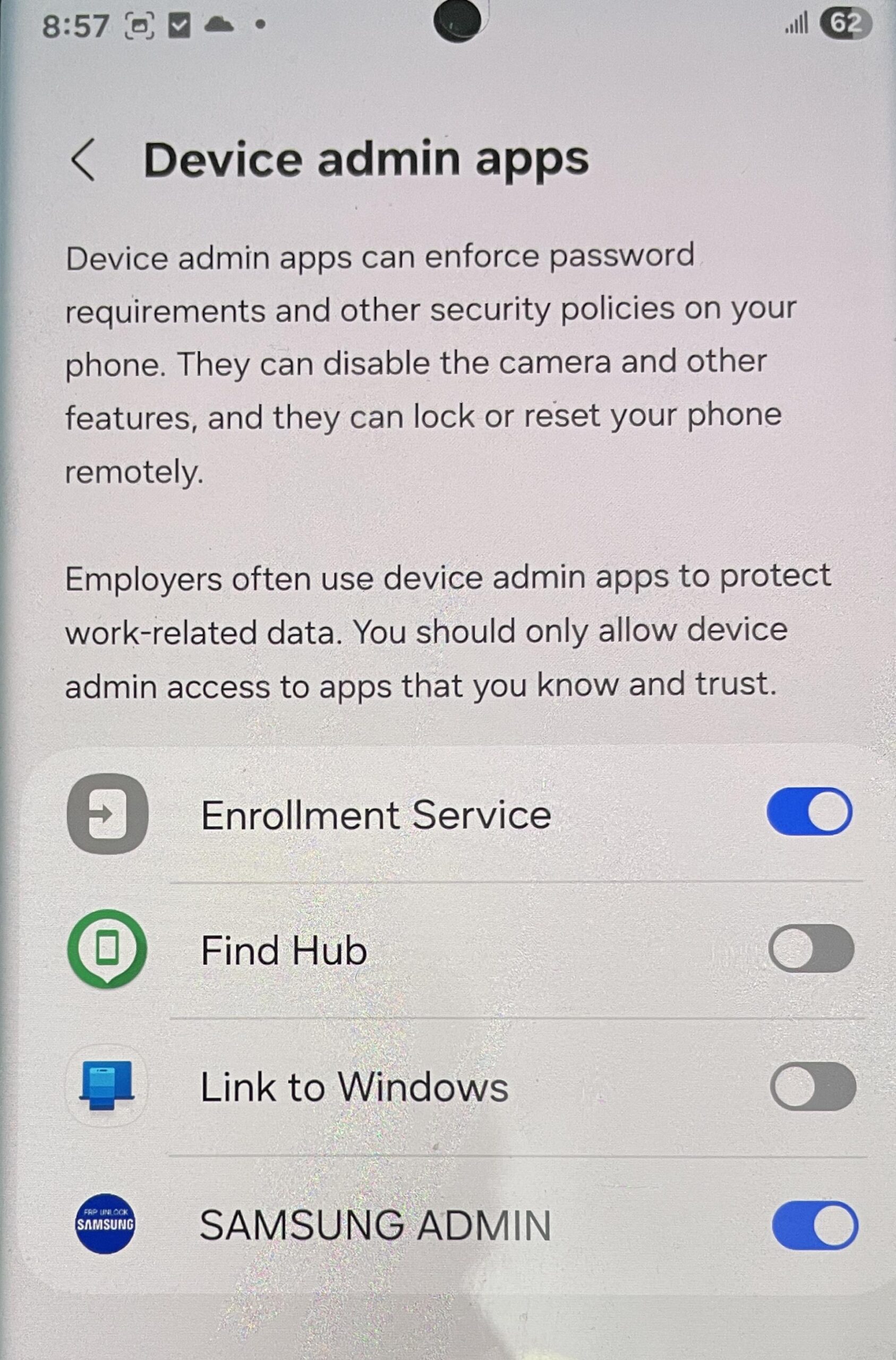 Galaxy S22 Ultra MDM locked by Numero LCC Device Admin apps