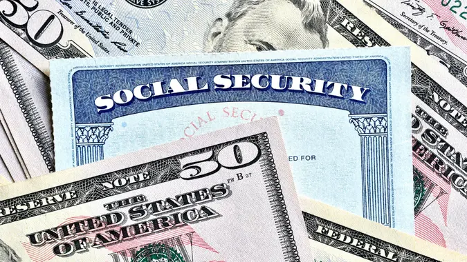 Social Security card and money.