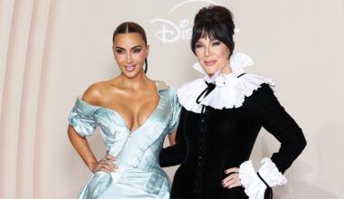 Kim Kardashian and youthful mom Kris Jenner at the All’s Fair premiere in Paris