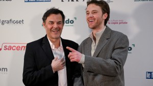 French director Francois Ozon (L) and Frecnh actor Benjamin Voisin pose during the photocall of the 29th 'Ceremonie des Lumieres' cinema awards ceremony at the Institut du Monde Arabe (IMA) in Paris on January 18, 2026. (Photo by Martin LELIEVRE / AFP via Getty Images)