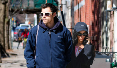 Harry Styles and Zoe Kravitz are seen on March 09, 2026 in New York City.
