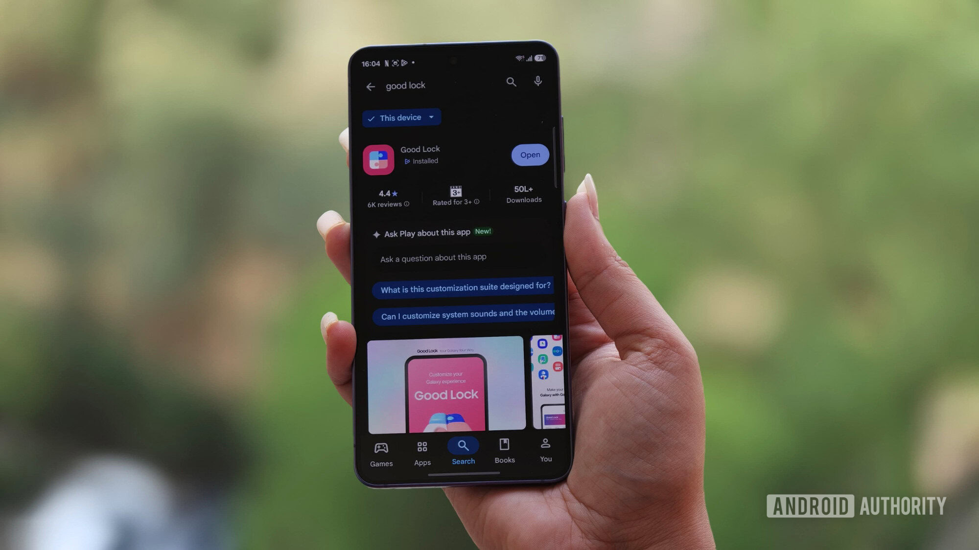 Good Lock app opened on Google Play Store