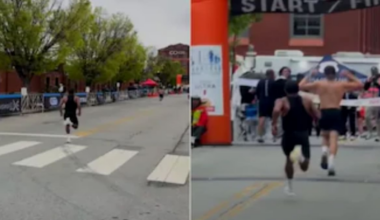 Delaware marathon finish goes viral as runner loses win with early celebration