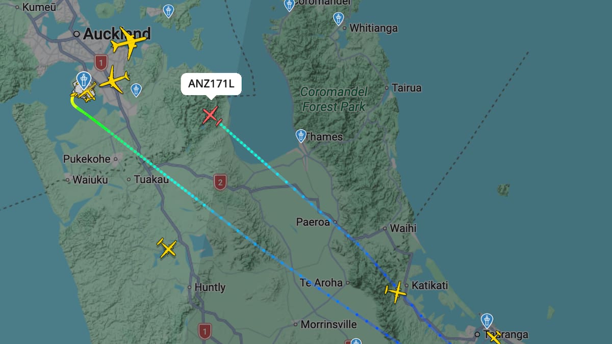 Air New Zealand Auckland to Gisborne flight NZ5171 diverted for safety checks