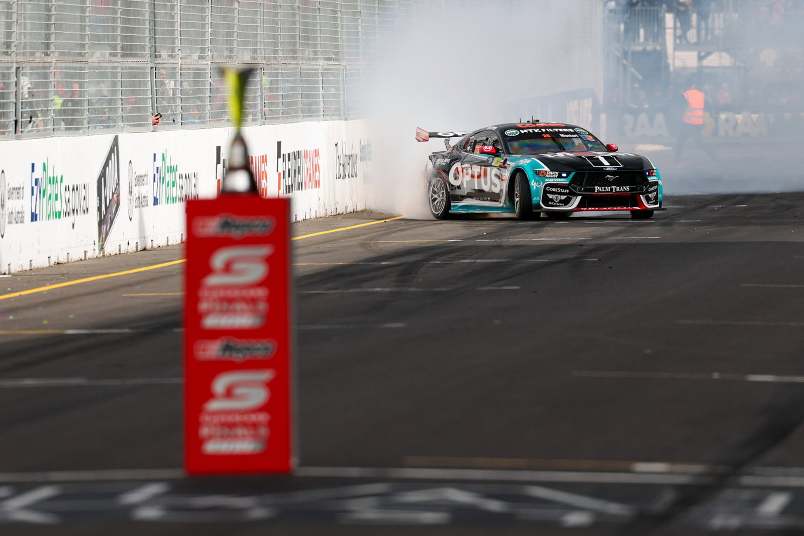 Chaz Mostert celebrates winning the 2025 Repco Supercars Championship.