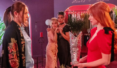 Forbidden Fruits, from left: Lola Tung, Victoria Pedretti, Alexandra Shipp, Lili Reinhart, 2026.