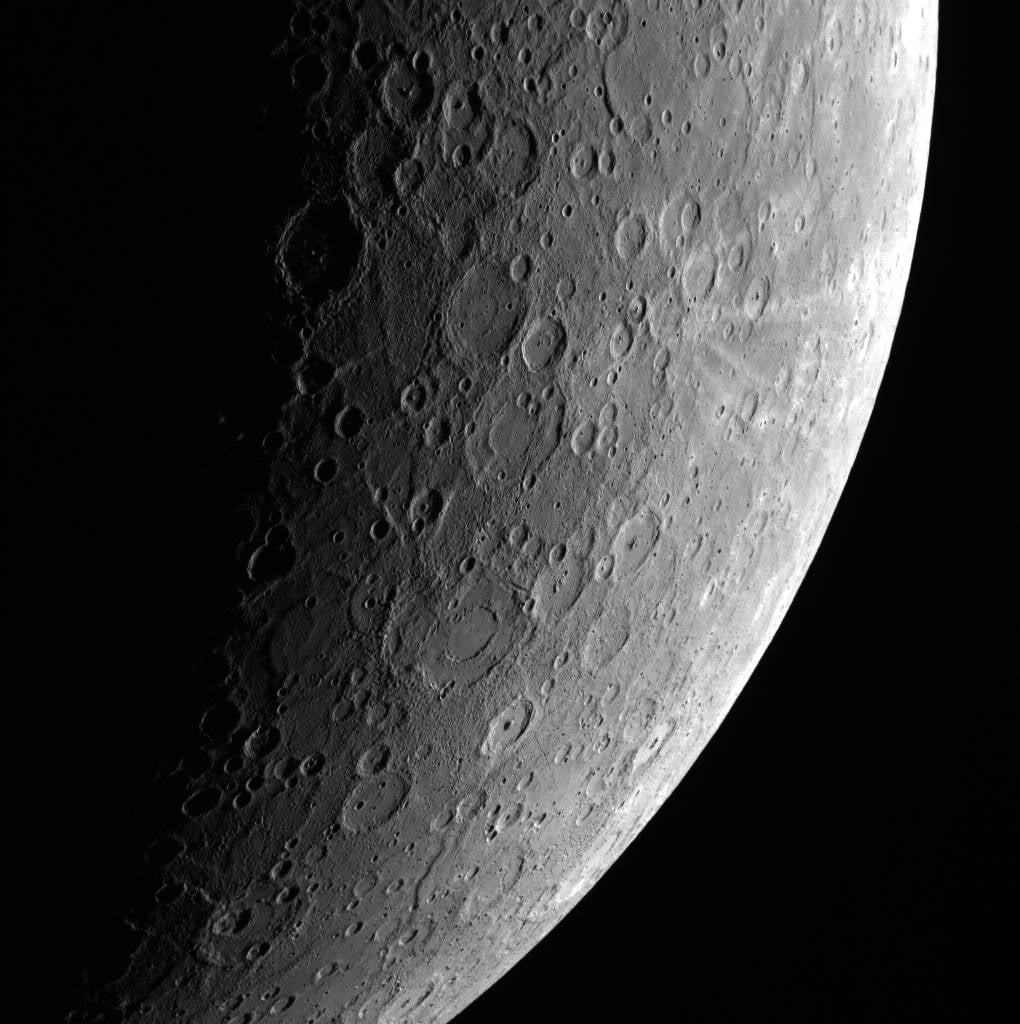 A view of Mercury's Terminator region, as seen by NASA's MESSENGER probe. Credit: NASA/JPL-Caltech