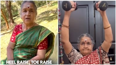 Bhuvana, 74, exemplifies strength training's importance for seniors, aligning with WHO guidelines. (Instagram/ the_8thelement)