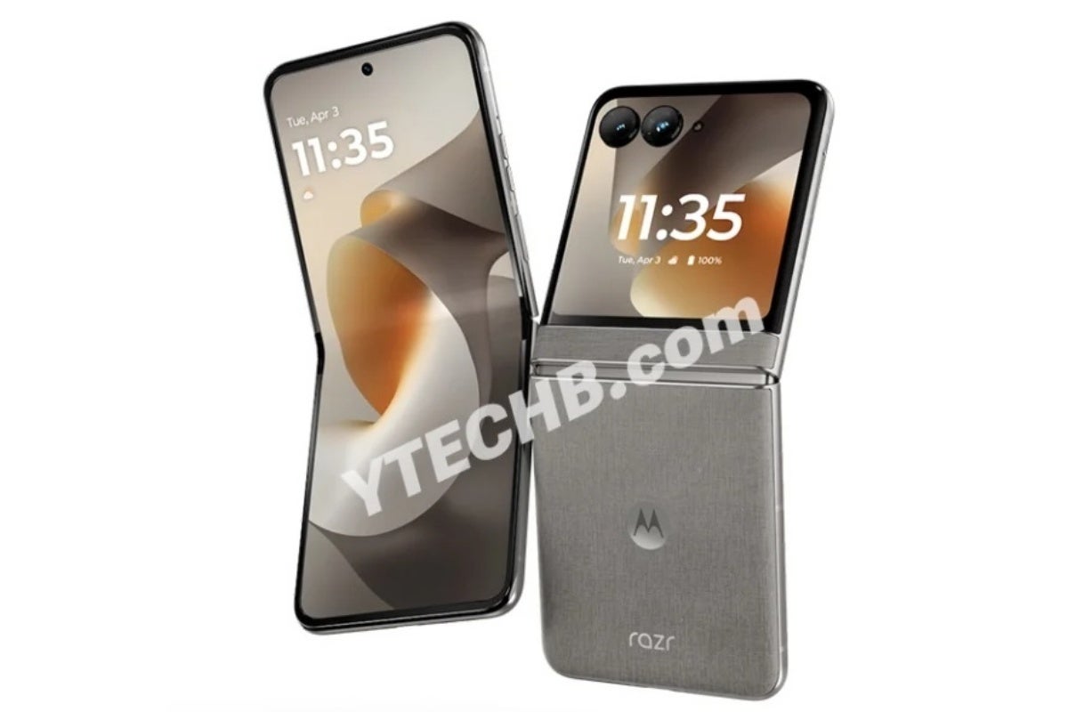 Leaked Motorola Razr (2026) image in Pantone Hematite