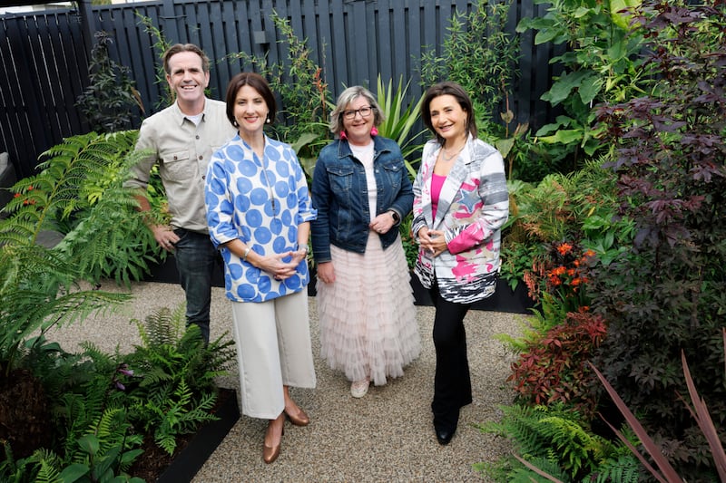 Super Garden judges: Brian Burke, Kerrie Gardiner, Carol Marks and Monica Alvarez. Photograph: RTÉ  