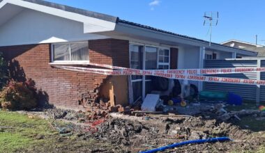 Napier family escapes unhurt after car crashes into flat