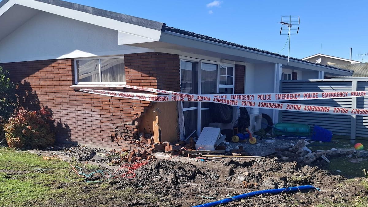 Napier family escapes unhurt after car crashes into flat