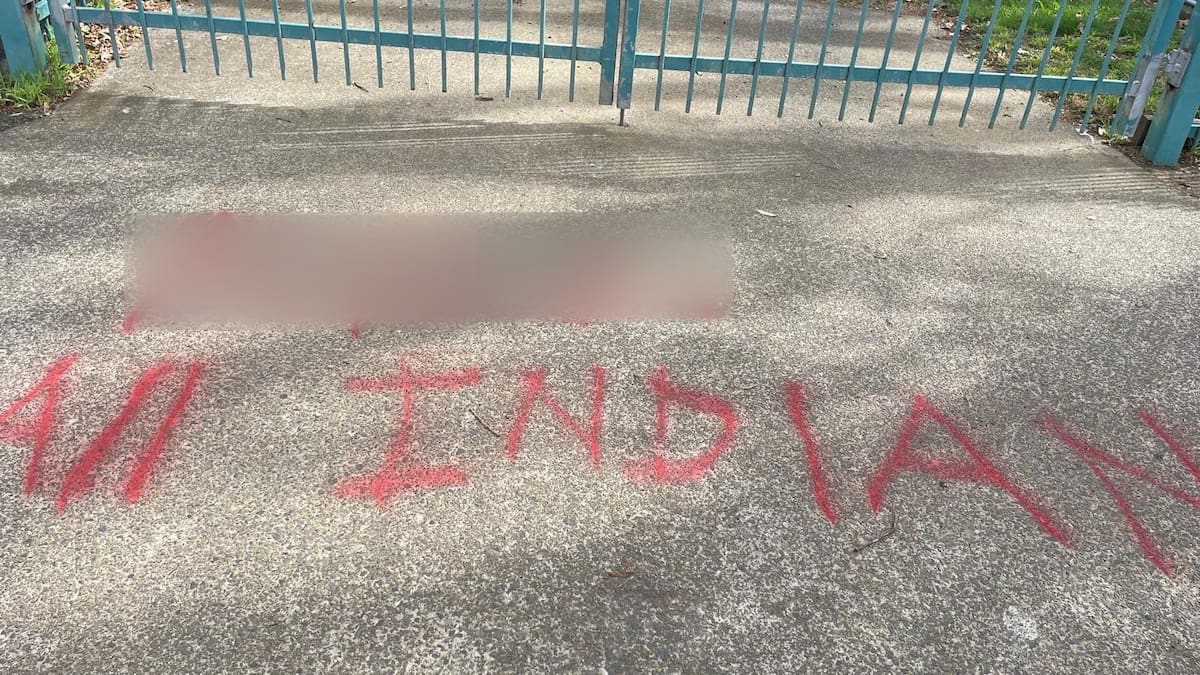 Police investigate hate crime after threat to Indian community graffitied outside Papatoetoe Central School