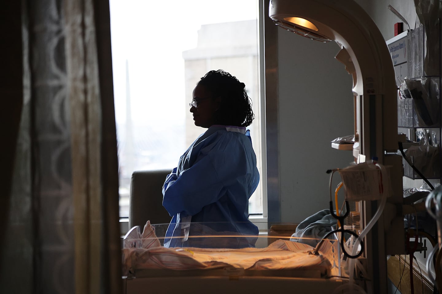Dr. Allison Bryant, an obstetrician and associate chief health equity officer at Mass General Brigham worked in the Labor and Delivery Unit at Massachusetts General Hospital on Feb. 17.
