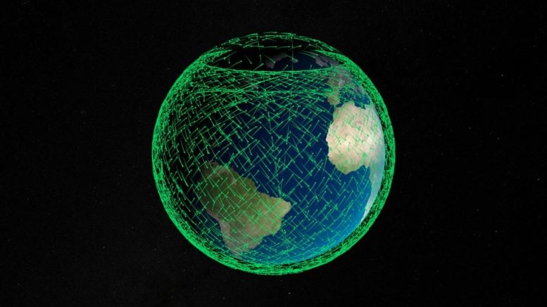 Paths of Starlink Satellites As of Feb 2024
