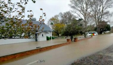 Flooding closes Central Hawke’s Bay roads, hall surrounded by water, heavy rain warning extended for Tararua