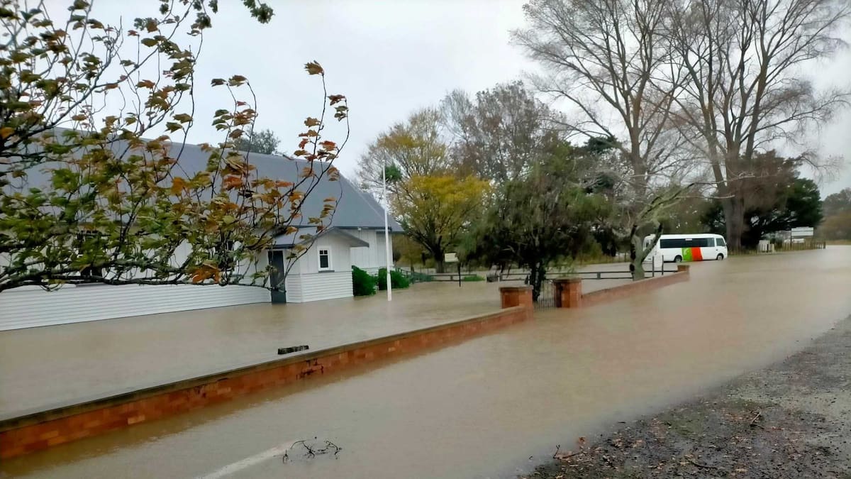 Flooding closes Central Hawke’s Bay roads, hall surrounded by water, heavy rain warning extended for Tararua