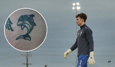 Marked for life: ‘Great Dane’ goalkeeper wears pride in Kiwi club on his body