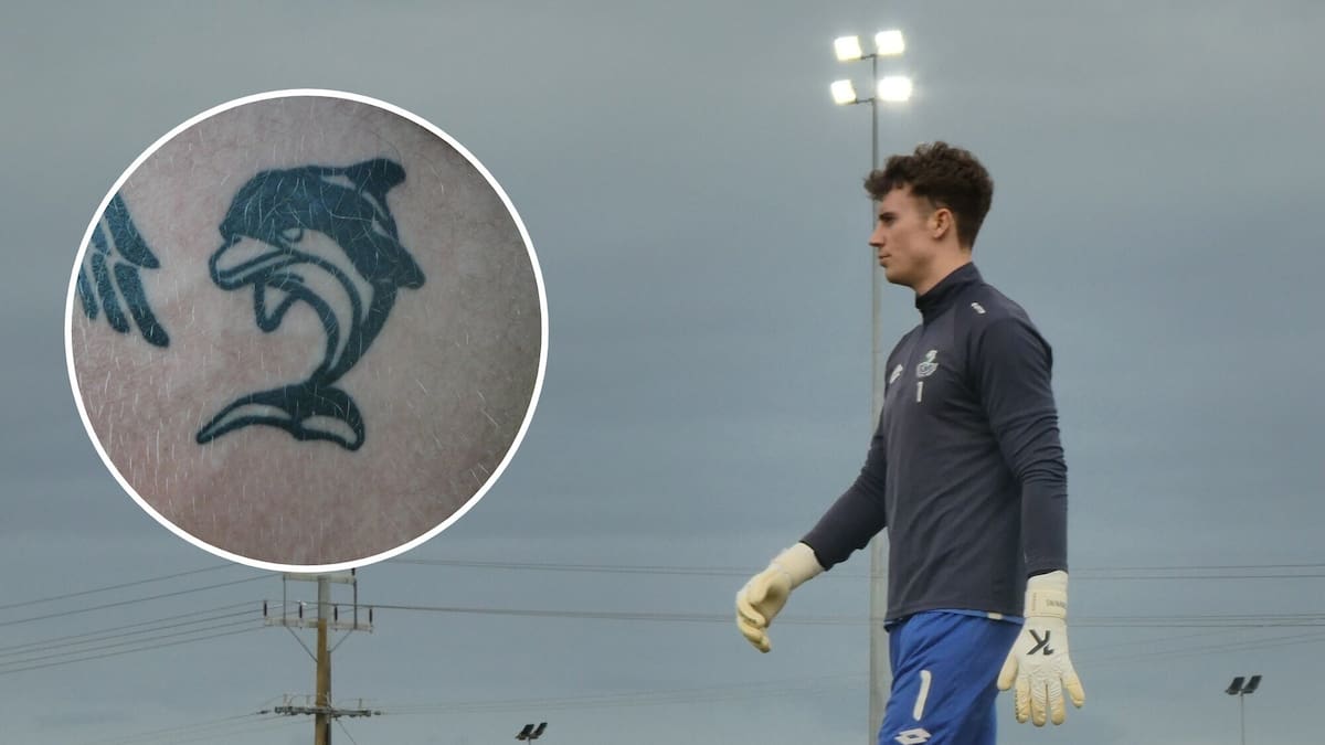 Marked for life: ‘Great Dane’ goalkeeper wears pride in Kiwi club on his body