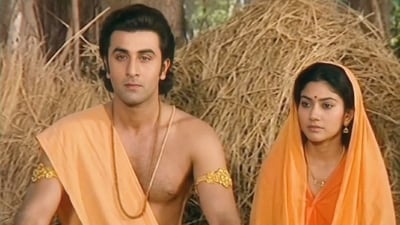 Ranbir Kapoor and Sai Pallavi as Lord Rama and Sita.
