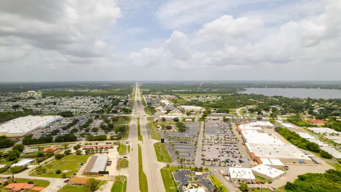 Aerial view of Sebring, Florida