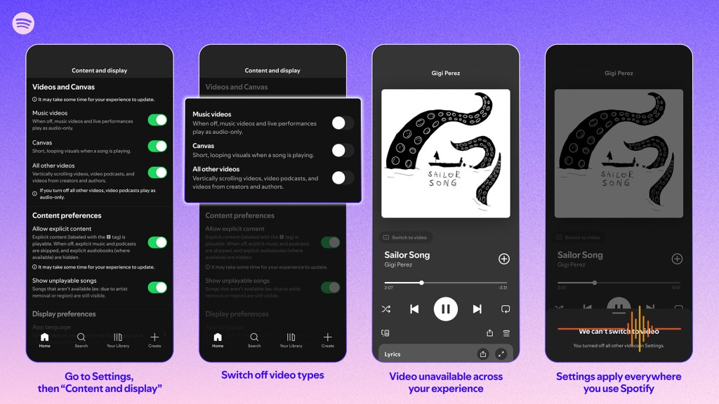 Spotify Video Controls
