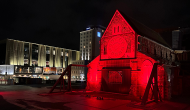 Christ Church Cathedral lit to honour New Zealand's servicemen and women
