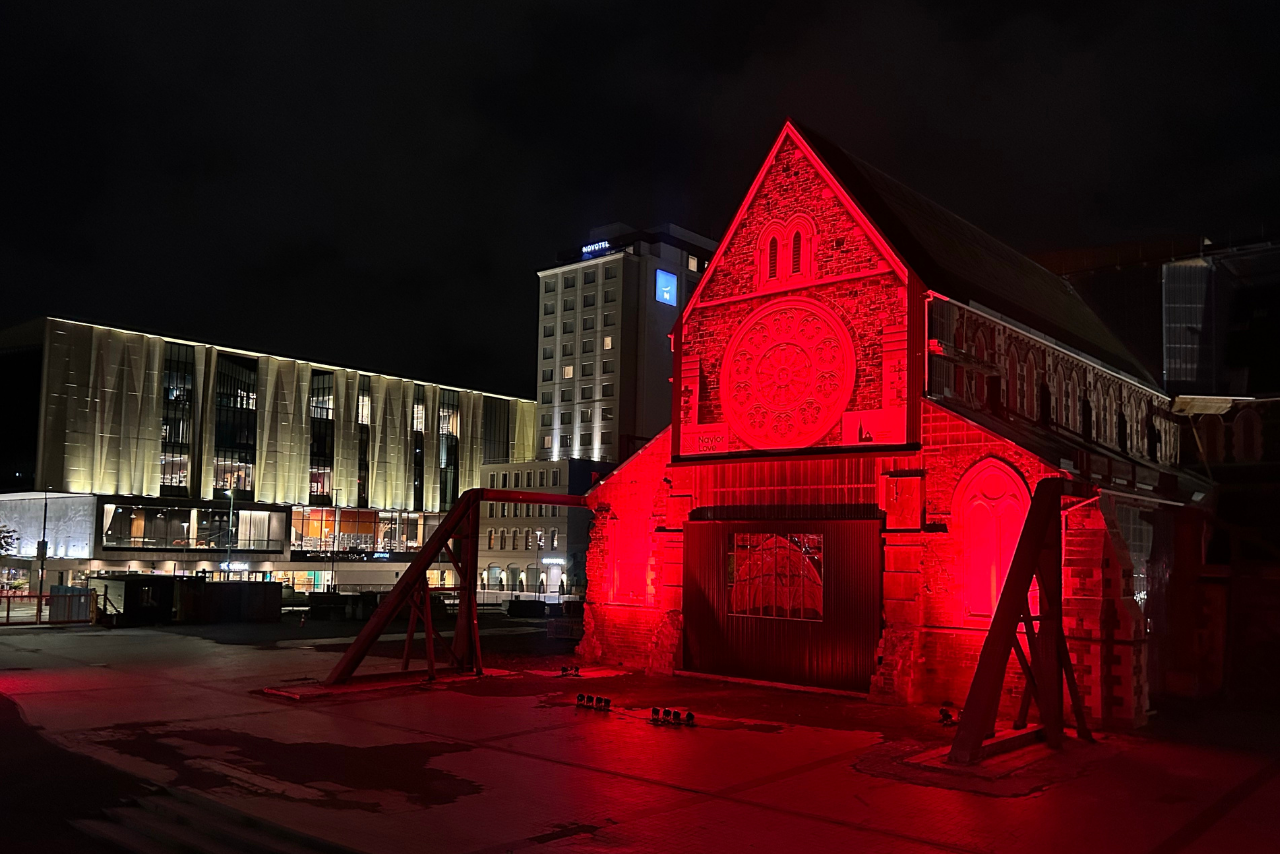 Christ Church Cathedral lit to honour New Zealand's servicemen and women