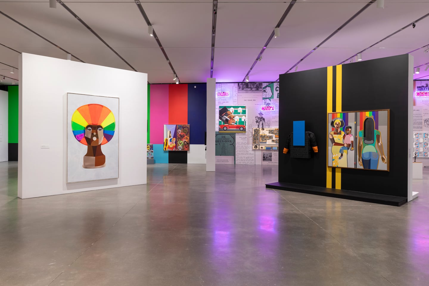 Installation view, "Derrick Adams: View Master," at the Institute of Contemporary Art/Boston, 2026.