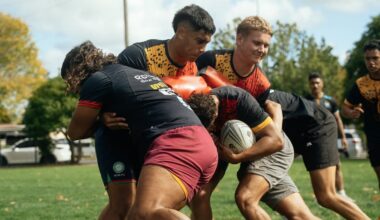 Super Rugby Pacific: Moana Pasifika players run skills and drills with Rotorua Boys’ High First XV