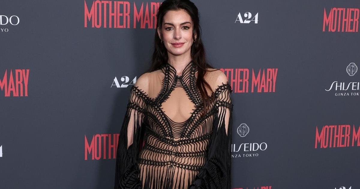 Anne Hathaway's Sheer Iris Van Herpen Cutout Gown Is Almost All Strings