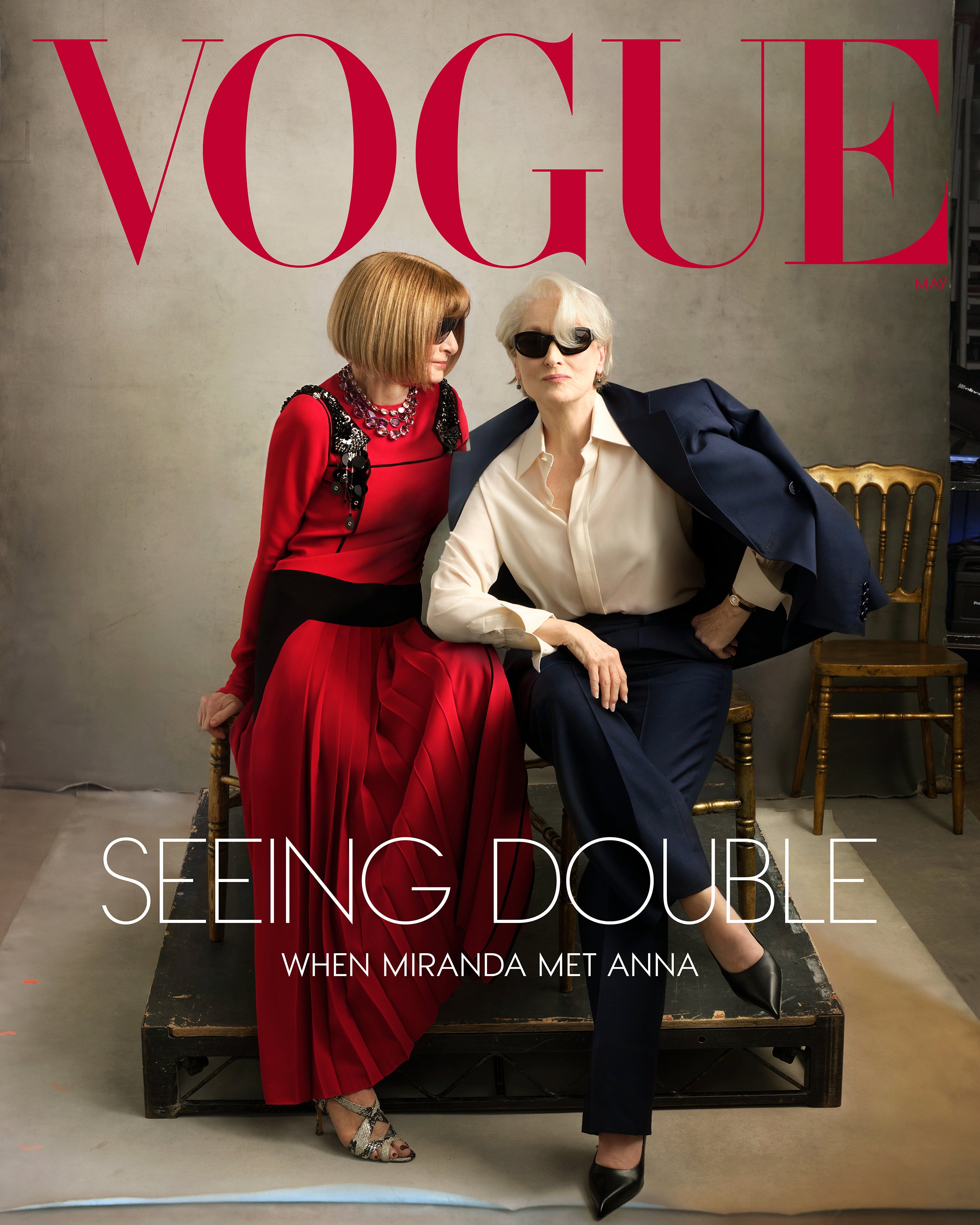 Anna Wintour and Meryl Streep on the cover of 'Vogue'