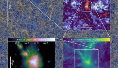 Slice through of a region of the Universe simulated with FLAMINGO (Credit : Schaye et al)