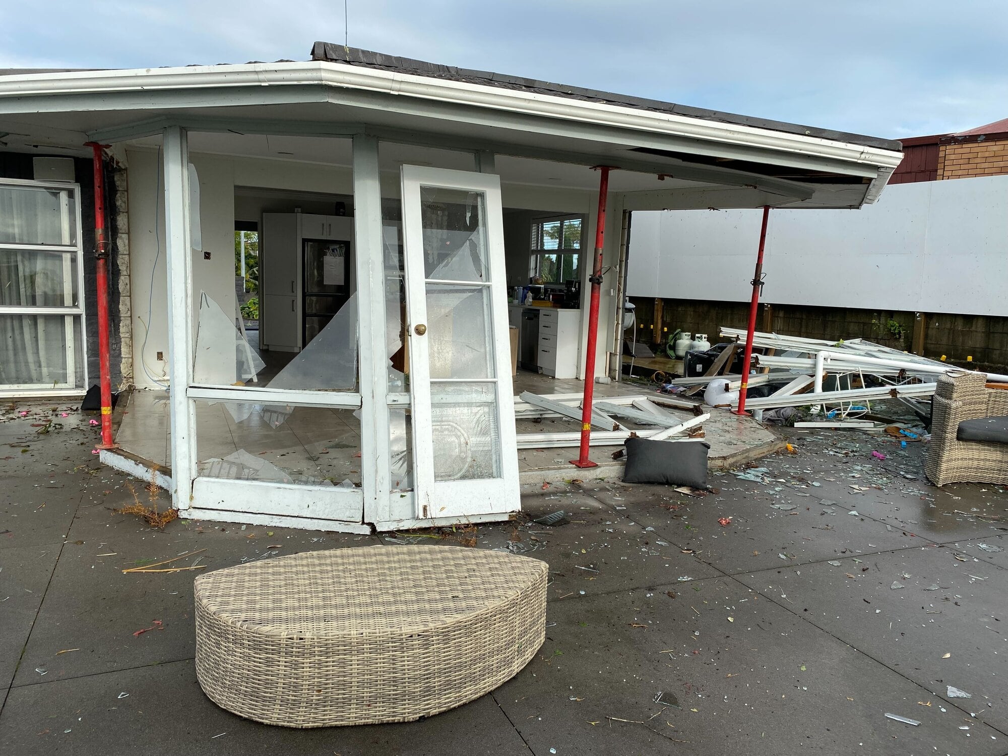  Maungatapu resident Hotu Frew’s home was damaged when a tornado – or possibly tornadoes – touched down in Tauranga from about 1.30am on Sunday. Photo / Rosalie Liddle Crawford 