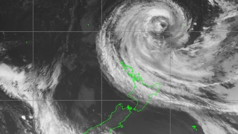 A composite image from Japan's Himawari-8 satellite at 6.40pm on Friday night.