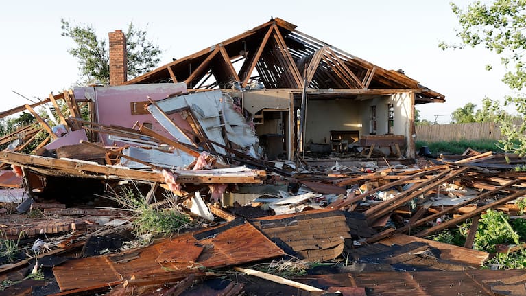 A damaged home in Enid.