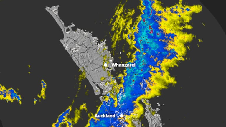 A rain radar image on Friday April 24
