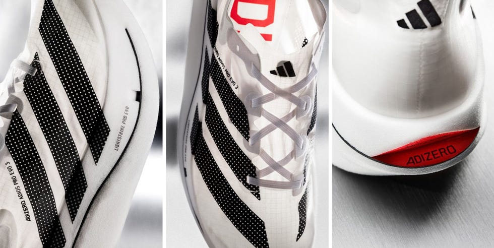 adidas launch closeup of a white athletic shoe featuring a modern design